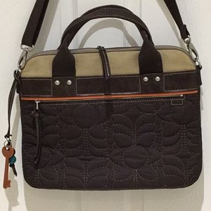 Quilted laptop messenger bag EUC